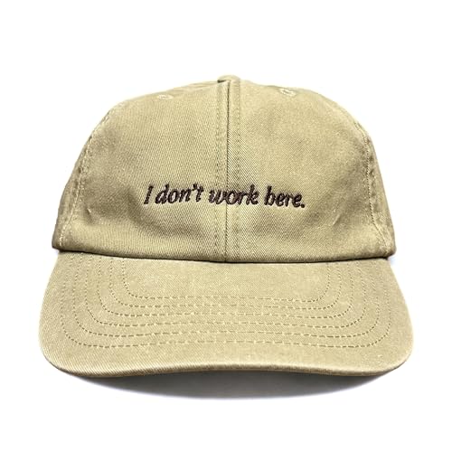 Vivian Flytrap Unisex I Don't Work Here Gewaschen Bestickt Dad Baseballkappe - Beige von Vivian Flytrap