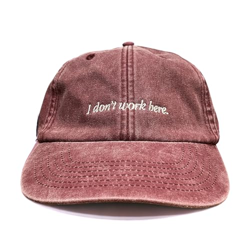 Vivian Flytrap Unisex I Don't Work Here Gewaschen Bestickt Dad Baseballkappe - Red von Vivian Flytrap