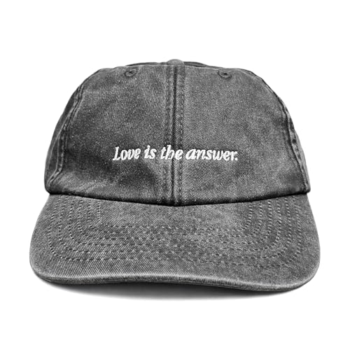 Vivian Flytrap Unisex Love is The Answer Gewaschen Bestickt Dad Baseballkappe - Black von Vivian Flytrap