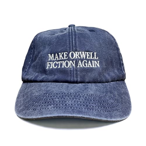 Vivian Flytrap Unisex Make Orwell Fiction Again Gewaschen Bestickt Dad Baseballkappe - Blue von Vivian Flytrap