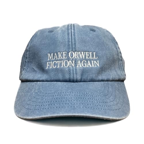Vivian Flytrap Unisex Make Orwell Fiction Again Gewaschen Bestickt Dad Baseballkappe - Light Blue von Vivian Flytrap