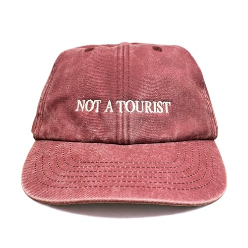 Vivian Flytrap Unisex Not A Tourist Gewaschen Bestickt Dad Baseballkappe - Red Vivian Flytrap Unisex Not A Tourist Gewaschen Bestickt Dad Baseballkappe - Red von Vivian Flytrap