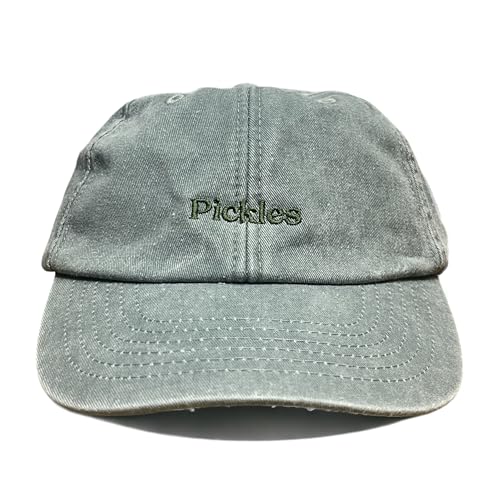 Vivian Flytrap Unisex Pickles Gewaschen Bestickt Dad Baseballkappe - Sage Green - One Size von Vivian Flytrap