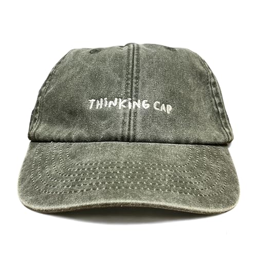 Vivian Flytrap Unisex Thinking Cap Gewaschen Bestickt Dad Baseballkappe - Khaki von Vivian Flytrap