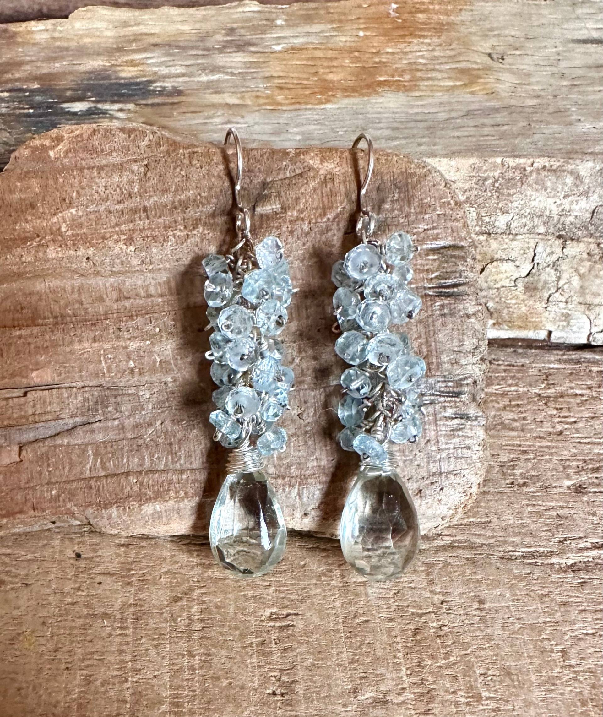 Aquamarin Und Grüner Amethyst Edelstein Handgemachte Silber Ohrringe Aquamarin Und Grüner Amethyst Edelstein Handgemachte Silber Ohrringe von VivianRDesigns