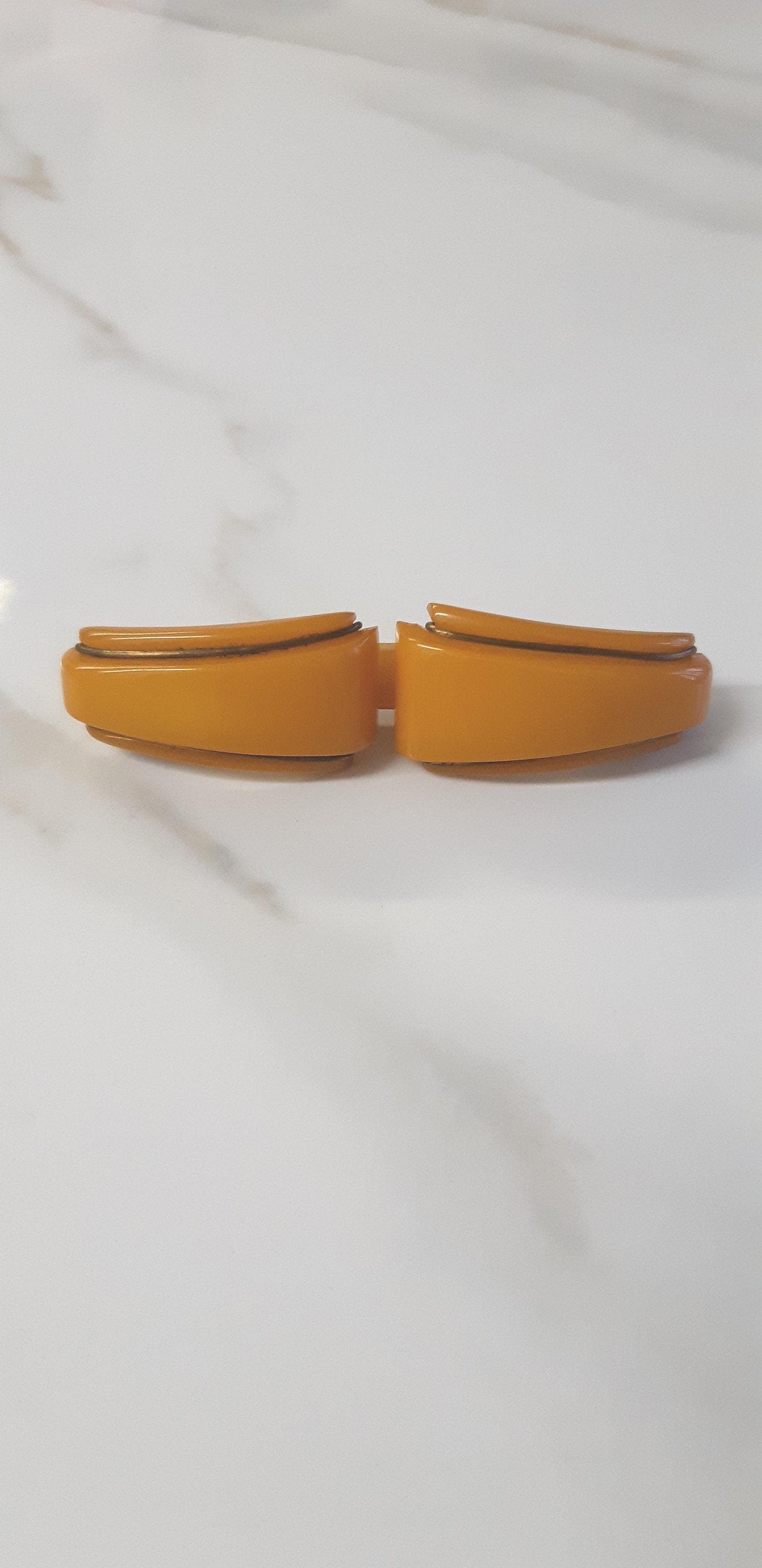 30Er - 40Er Jahre Bakelit Brosche Vintage 1930S Butterscotch/Schalhalter Anstecknadel Schmuck von VivianVintage8