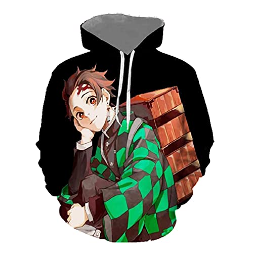 Hoodies Kimetsu no Yaiba Cosplay Kostüm Hoodies 3D Gedruckt Pullover Sweatshirt Jacke - - Small von Vivid Love