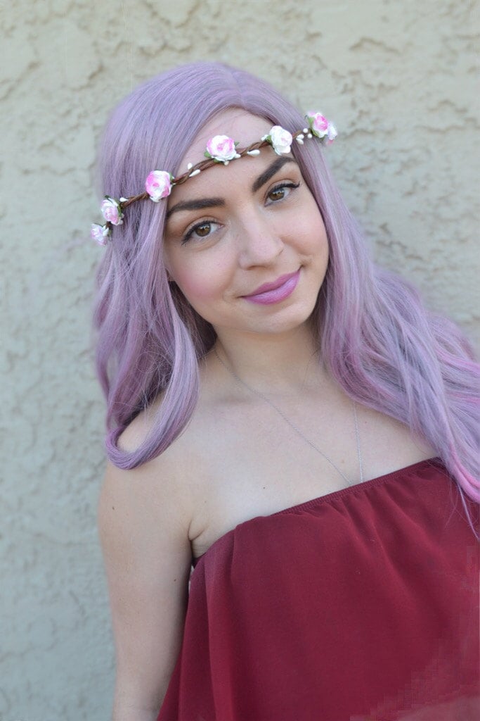 Rosa Rosenkranz - Rosenblüten Haarband Blumen Haarkranz Tiara Hochzeit Braut Blumenmädchen Junggesellinnenabzug von VividBloom