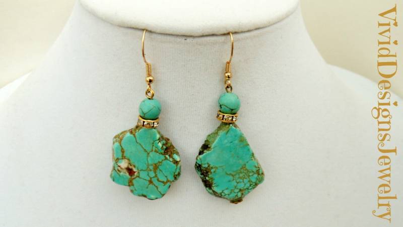 Boho Türkis Blau Statement Ohrringe - Baumeln Blaue Hochzeit Mom Geschenk Für Sie Boho Türkis Blau Statement Ohrringe - Baumeln Blaue Hochzeit Mom Geschenk Für Sie von VividDesignsJewelry