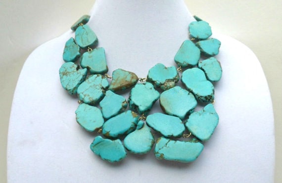 Geschenke Für Sie - Türkis Blau Statement Halskette - Damen Geburtstagsgeschenke Jahrestagsgeschenke Sie von VividDesignsJewelry