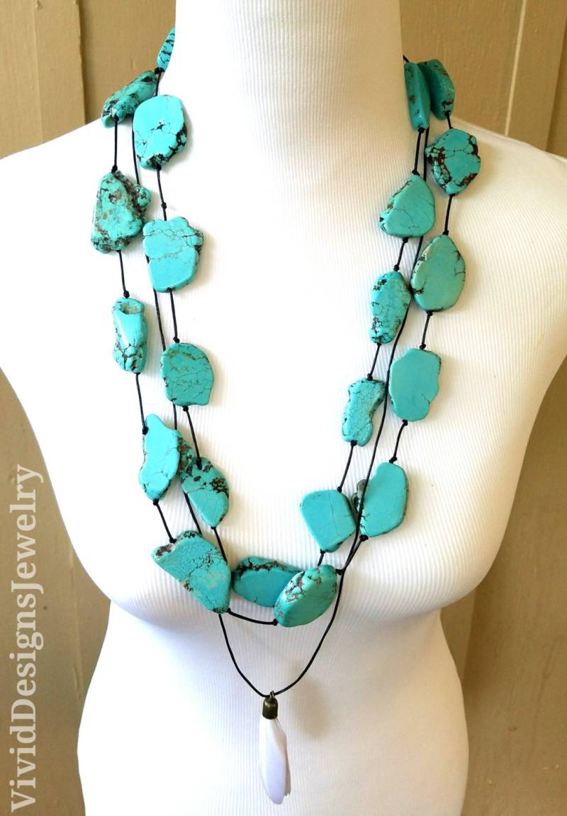 Lederband Türkis Halskette - Statement Kette Feder Schmuck Leder Lederband Türkis Halskette - Statement Kette Feder Schmuck Leder von VividDesignsJewelry