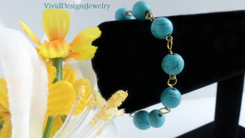 Türkisfarbenes Statement-Armband - Statement Armband Türkisfarbenes Statement-Armband - Statement Armband von VividDesignsJewelry