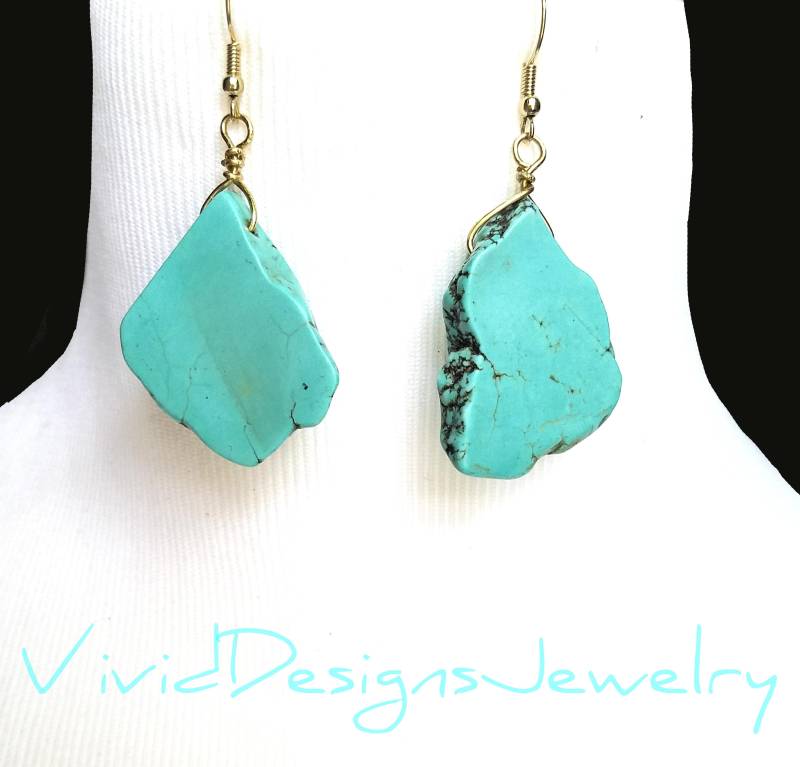 Turquoise Ohrringe - Türkis Baumeln Blaue Schmuck Turquoise Ohrringe - Türkis Baumeln Blaue Schmuck von VividDesignsJewelry