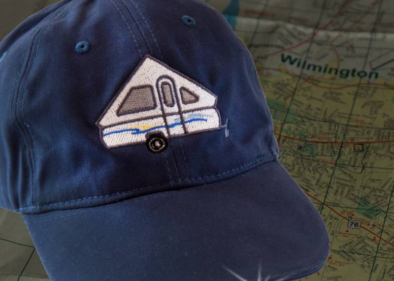 Pop Up Camper Camp Ausrüstung Navy Baseballkappe Papa Geschenk von VividDogStudios