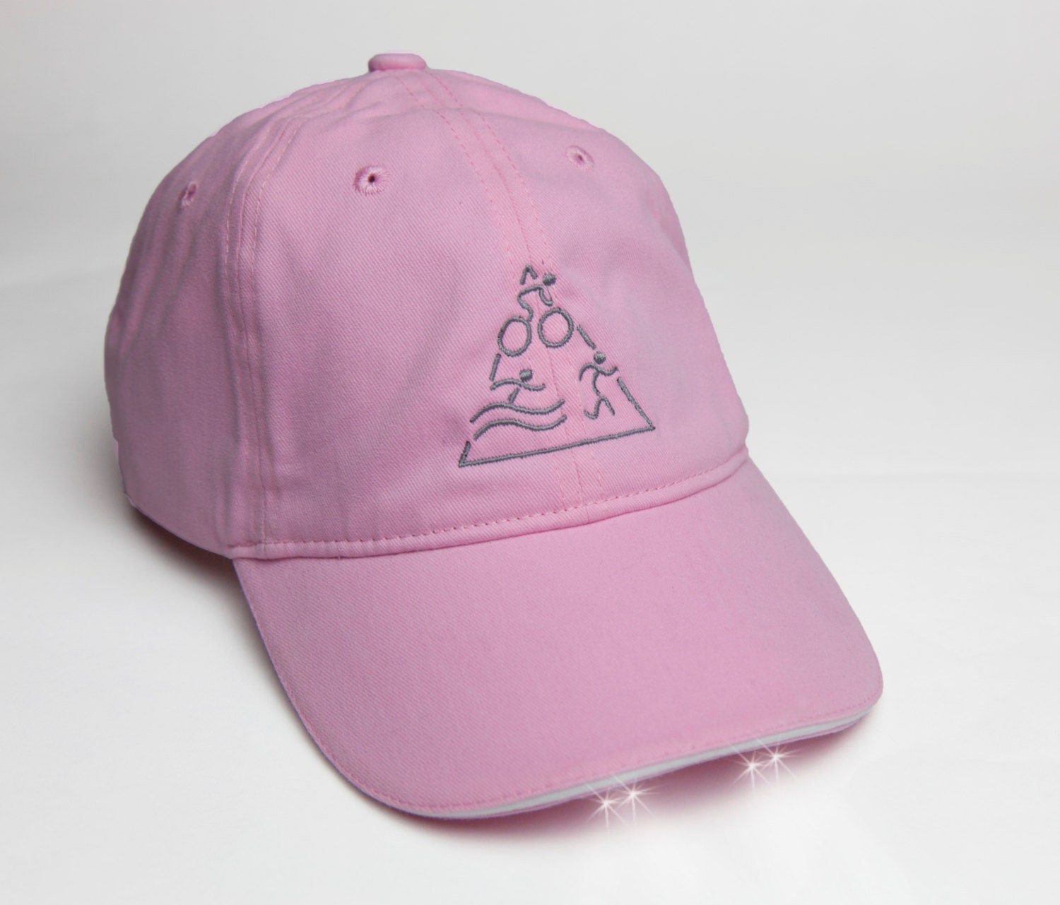 Tricycle Logo Gestickt Auf Pink Baseball Cap, Runners Hut, Swim Bike Run Triangle, Geburtstagsgeschenk, Tri Sport Zubehör Tricycle Logo Gestickt Auf Pink Baseball Cap, Runners Hut, Swim Bike Run Triangle, Geburtstagsgeschenk, Tri Sport Zubehör von VividDogStudios