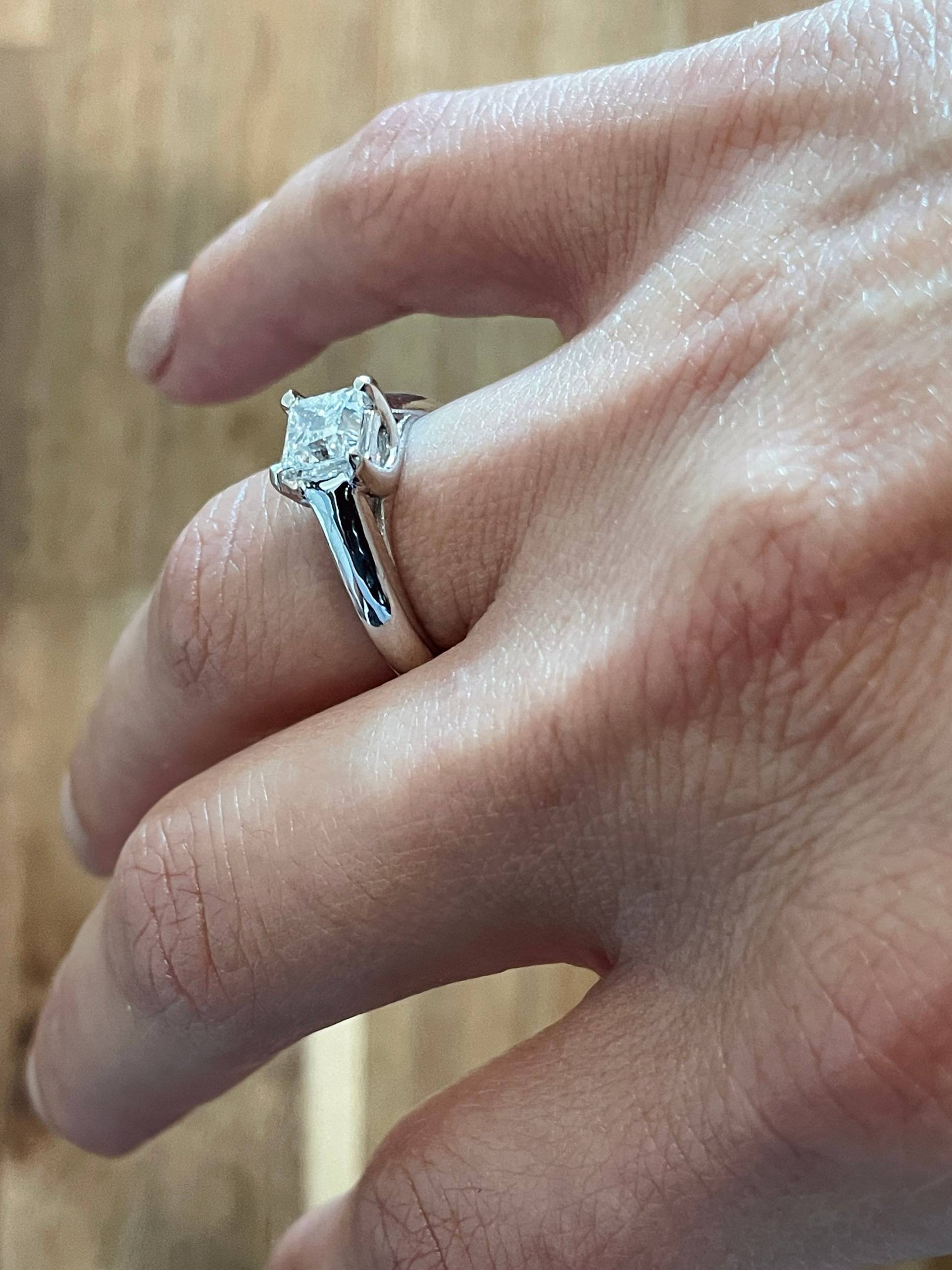 1.55 Carat Prinzessin Diamant Ring Quadrat Echte Naturdiamant Kathedrale Verlobungsring von VividSparkle