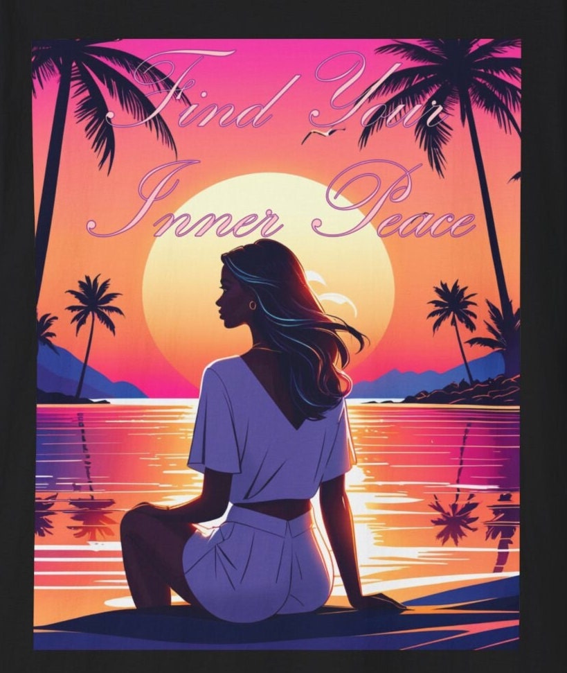 T-Shirt - Find Your Inner Peace. Black Woman. Afro Design von VividVibePOD