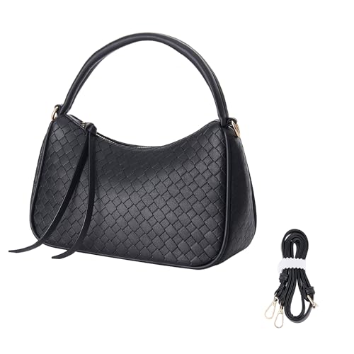 Vividora Umhängetasche Damen Handtasche, Vintage 90s Women's Shoulder Bag,PU Leder Kleine y2k Fashion Handtaschen für Frauen Schwarz von Vividora