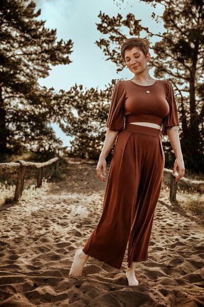 Vivien Joy High Waist Hose mit Falten - Farrah Comfy Pants von Vivien Joy