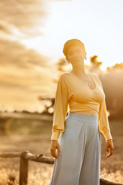 Vivien Joy High Waist Hose mit Falten - Farrah Comfy Pants von Vivien Joy