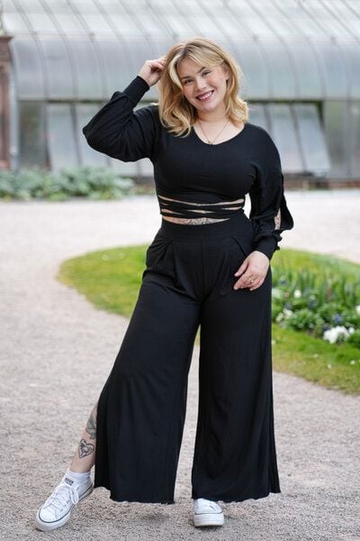 Vivien Joy High Waist Hose mit Schlitz - Farrah Comfy Pants mit Schlitz von Vivien Joy