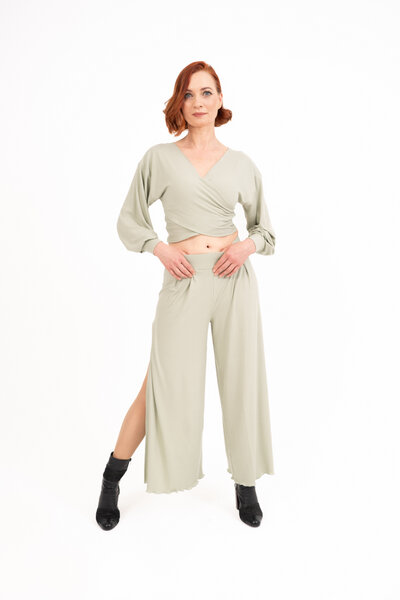 Vivien Joy High Waist Hose mit Schlitz - Farrah Comfy Pants mit Schlitz von Vivien Joy