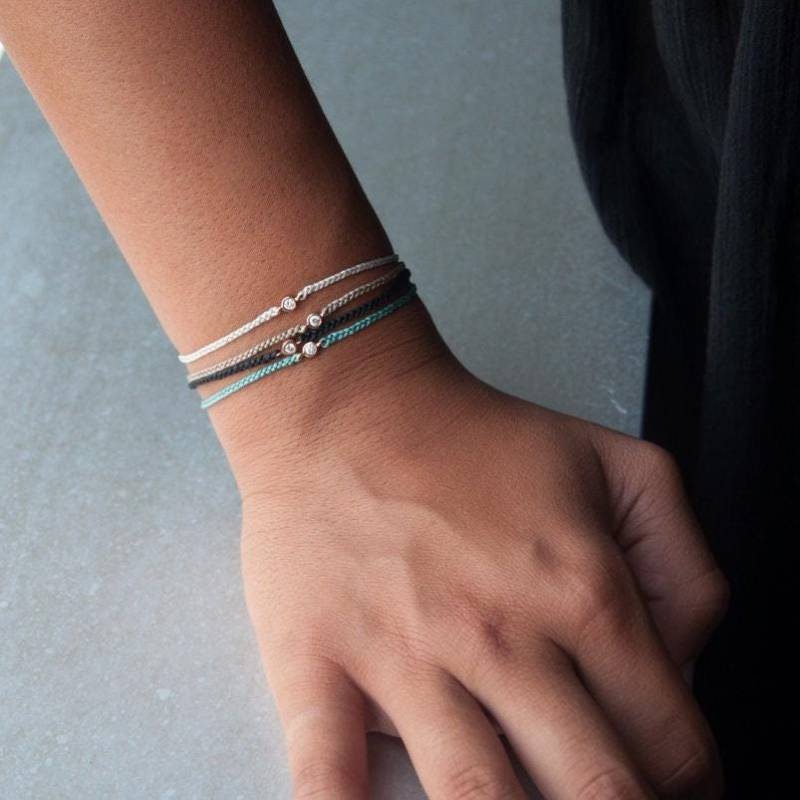 14K Gold Diamant Kordel Armband Verstellbarer Freundschaftsschmuck 14K Gold Diamant Kordel Armband Verstellbarer Freundschaftsschmuck von VivienFrankDesigns