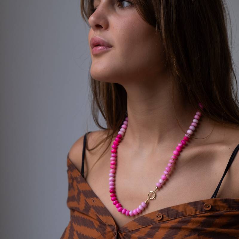 Handgeknüpfte Pink-Opal-Kette 14K Goldverschluss, Edelstein-Perlen Handgeknüpfte Pink-Opal-Kette 14K Goldverschluss, Edelstein-Perlen von VivienFrankDesigns
