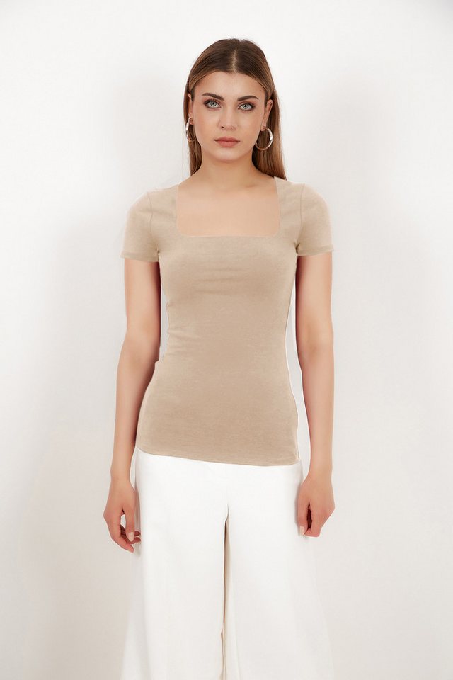 Vivienne Fashion T-Shirt DOMI Hochwertiges Damen Modal Shirt mit Karree- Ausschnitt von Vivienne Fashion