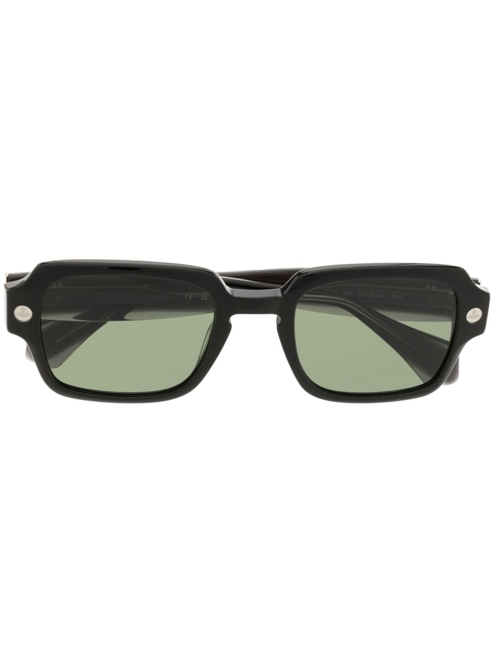 Vivienne Westwood Eckige Sonnenbrille mit Logo - Schwarz von Vivienne Westwood