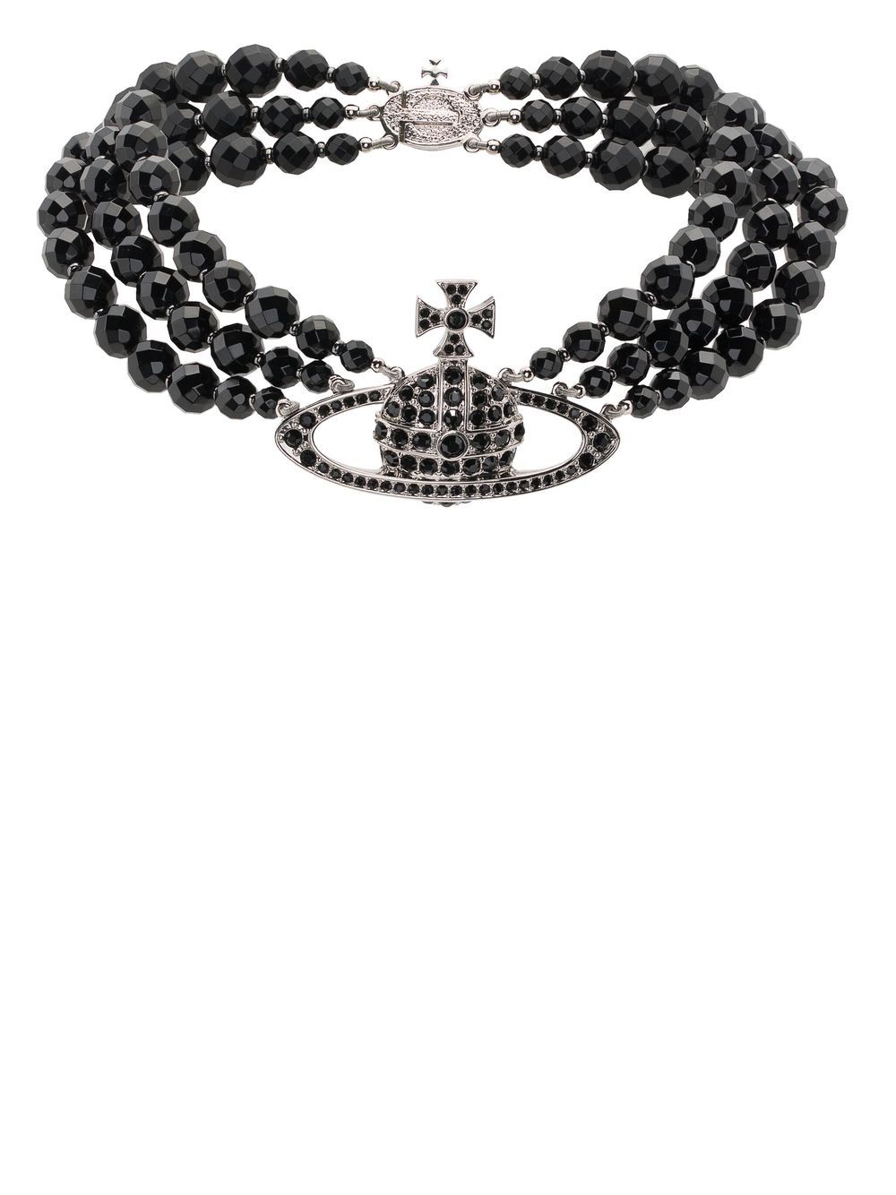 Vivienne Westwood Messaline Orb Choker - Schwarz von Vivienne Westwood