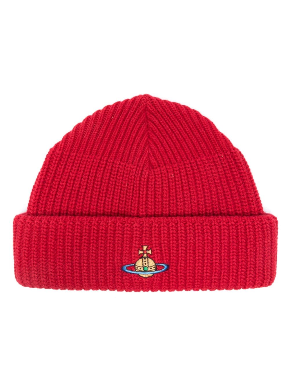 Vivienne Westwood Beanie mit Orb-Stickerei - Rot von Vivienne Westwood