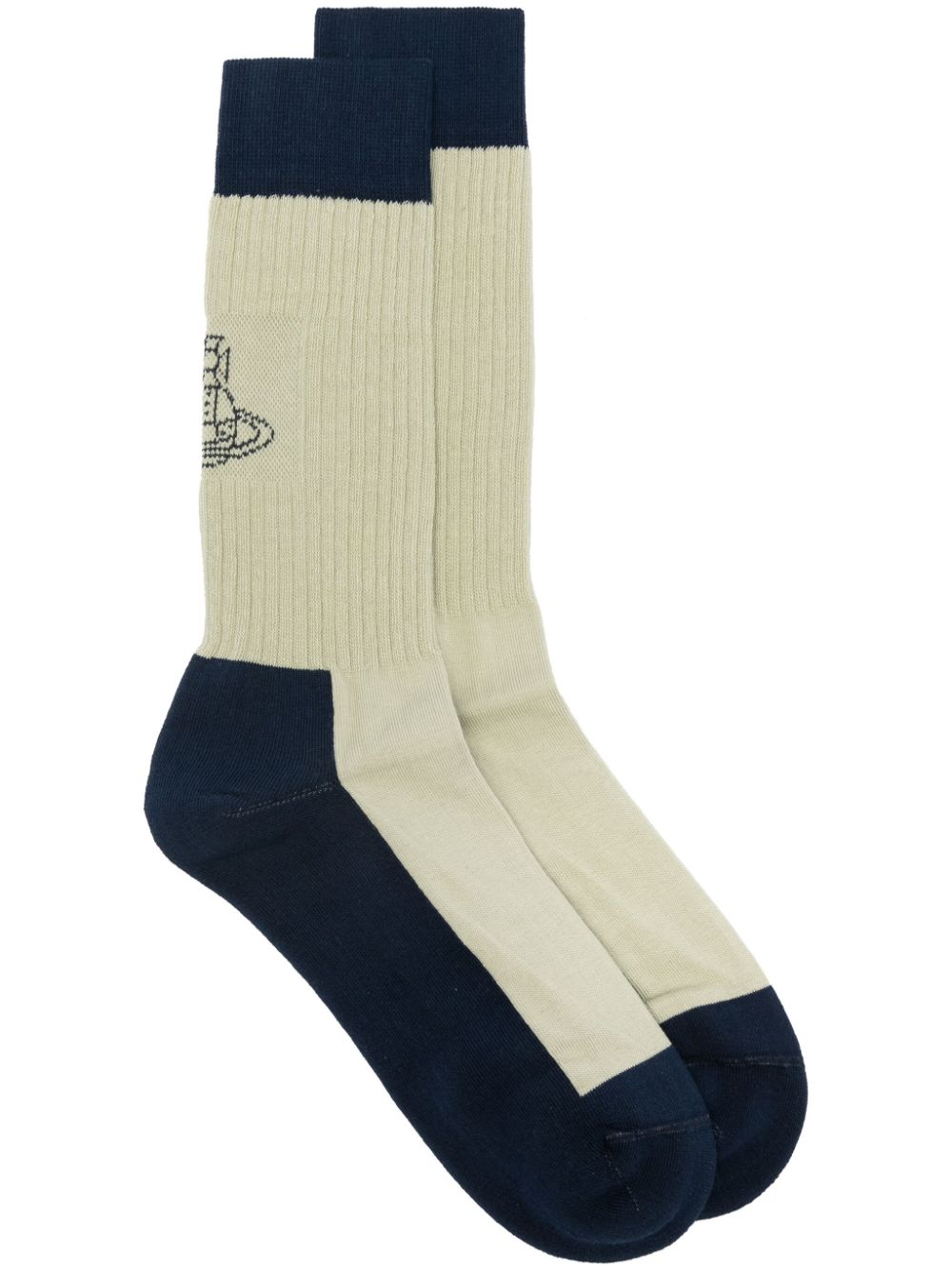 Vivienne Westwood Orb-embroidery ribbed socks - Blau von Vivienne Westwood