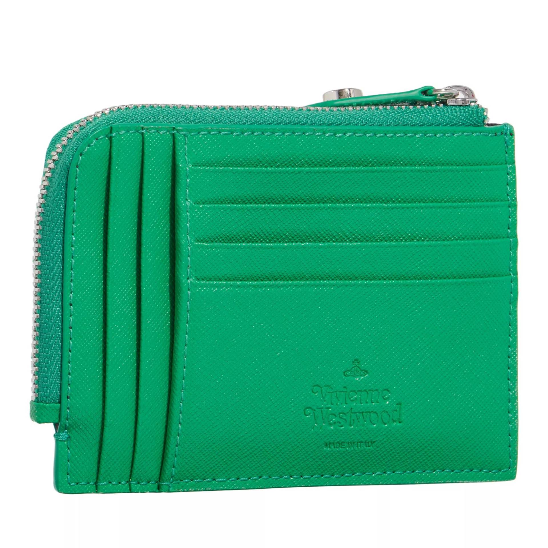 Vivienne Westwood Portemonnaie - Saffiano Card Holder Zip - Gr. unisize - in Grün - für Damen von Vivienne Westwood