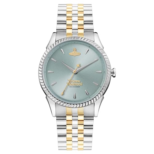 Vivienne Westwood Seymour Damen Quarz Uhr mit Edelstahl Armband, hellblau, Einheitsgröße, Armband von Vivienne Westwood