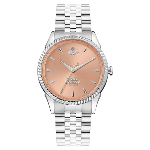 Vivienne Westwood Seymour Damen Quarzuhr mit Edelstahlarmband, peach, Armband von Vivienne Westwood