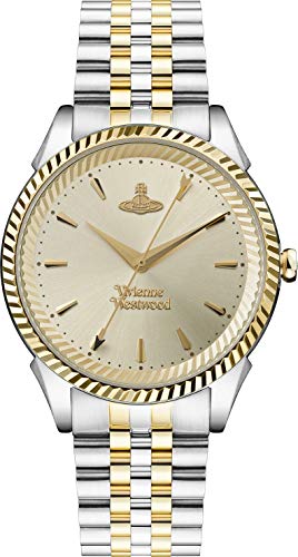 Vivienne Westwood Damen Quartz Armbanduhr, 38.00mm GehäusegröÃŸe mit Gold analog Zifferblatt und Two-Tone Gold Metallarmband Armband VV240CPSG von Vivienne Westwood