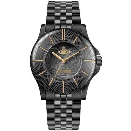 Vivienne Westwood Walbrook Damen-Quarzuhr, Analoganzeige, 37 mm, Schwarz , Armband von Vivienne Westwood