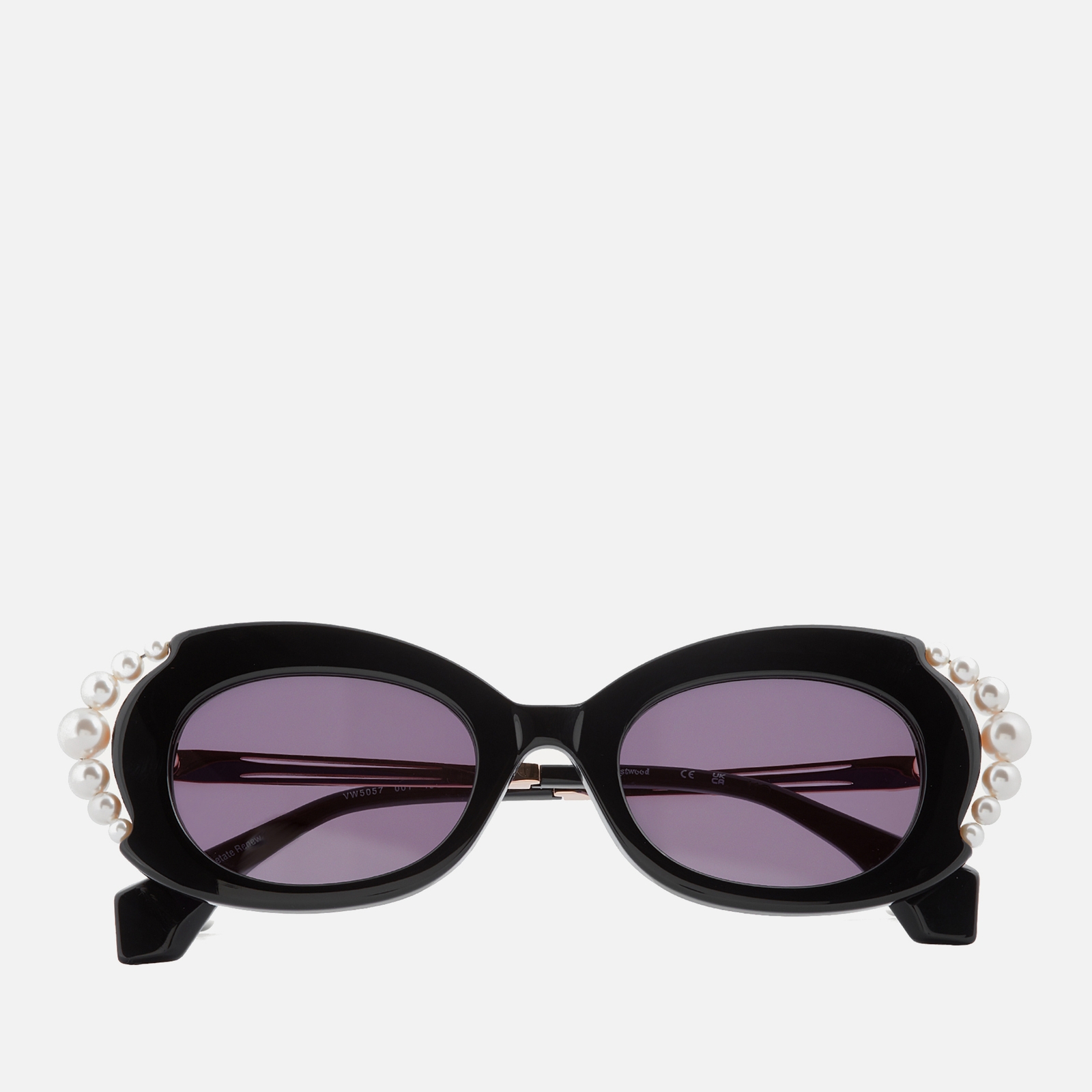 Vivienne Westwood Women's Pearl Cat Eye Sunglasses - Shiny Solid Black von Vivienne Westwood