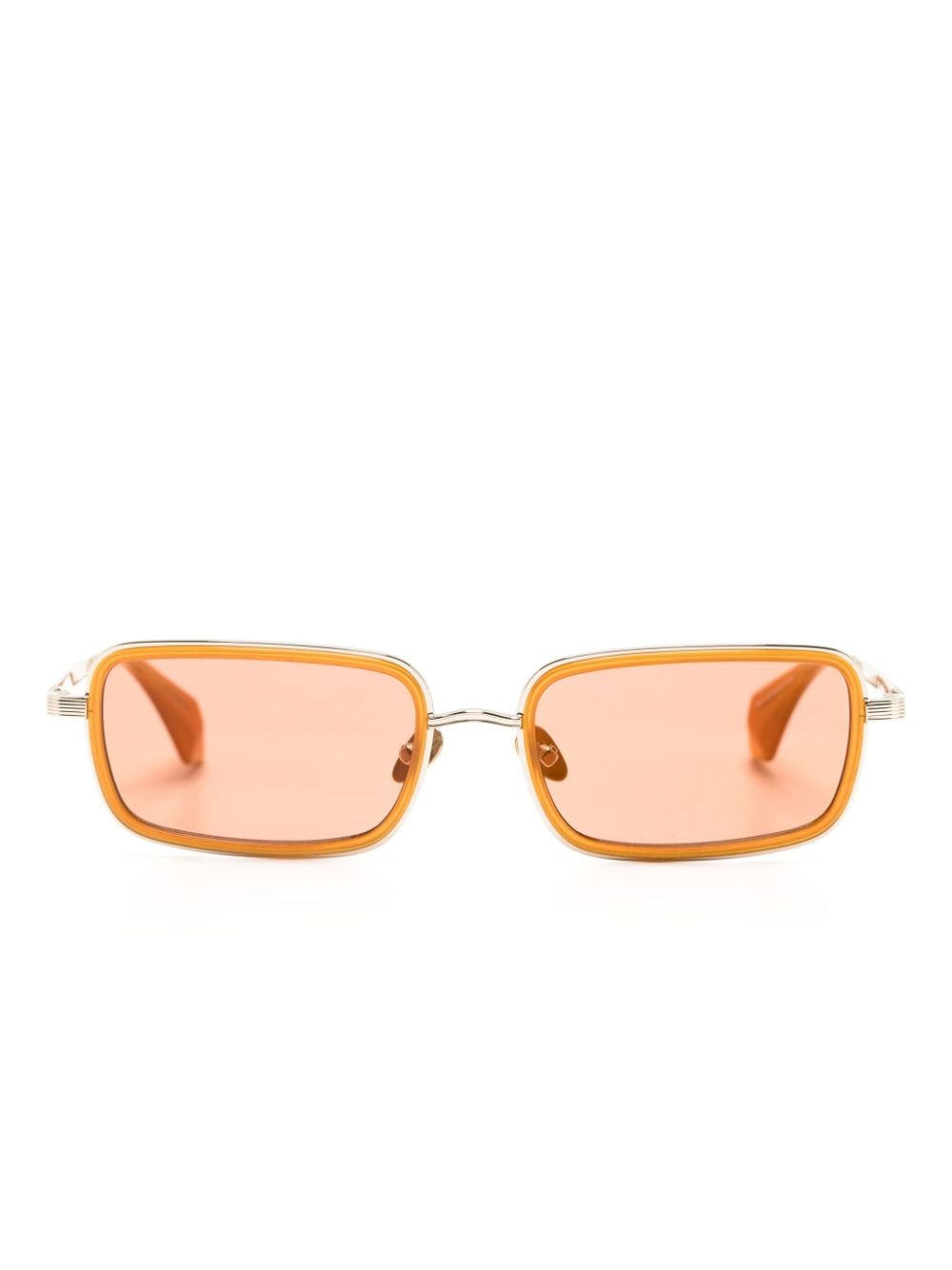 Vivienne Westwood engraved-logo rectangle-frame sunglasses - Braun von Vivienne Westwood