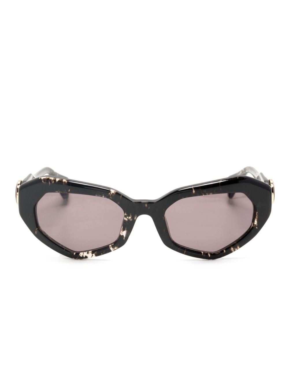 Vivienne Westwood logo-plaque angular-frame sunglasses - Schwarz von Vivienne Westwood