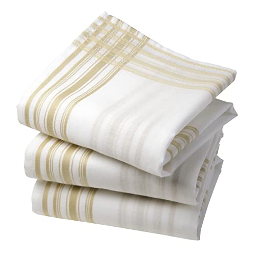 Vivienne et Merlin - Französische Taschentücher – gewebt und genäht in Frankreich – 100 % Baumwolle – Universalgröße 35 cm x 35 cm – 3 Stück, natur, 35cm x 35cm von Vivienne et Merlin