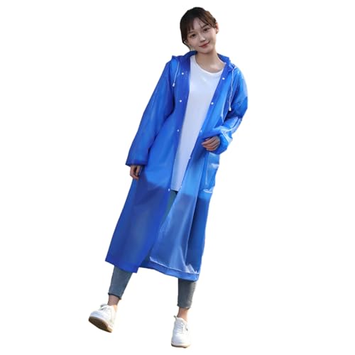 Vivikivi 2 Stück Unisex Regenponcho für Damen Wasserdicht, Wiederverwendbarer Regenschut Regencape mit Ärmel Kapuze Tragbarer Regenmantel für Wandern Reisen Camping Angeln Radfahren (Dunkelblau) von Vivikivi
