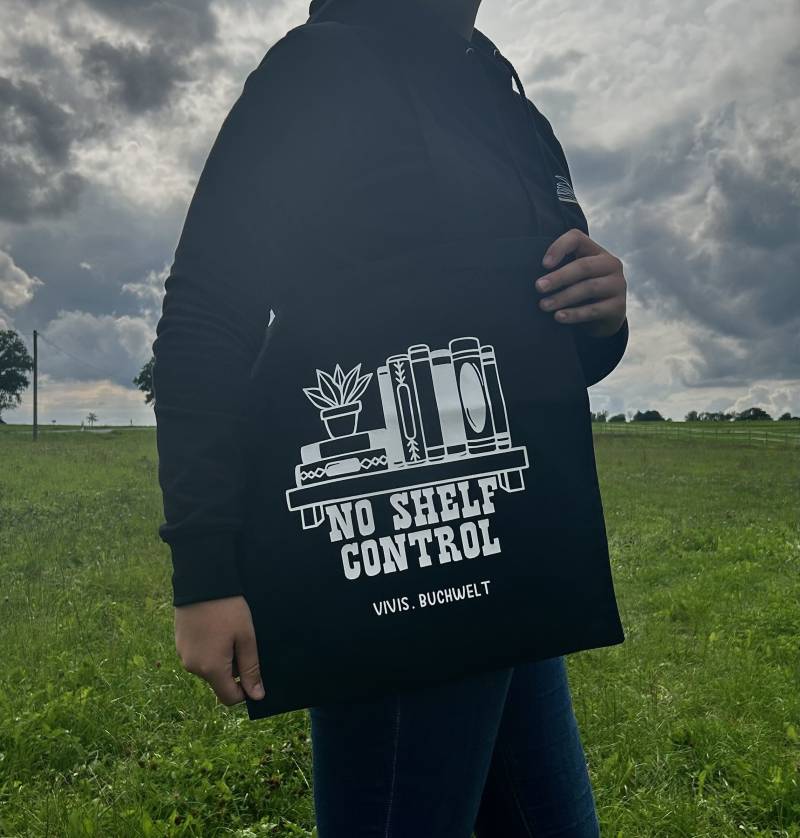 Tragetasche, Jutebeutel, Baumwolltasche „No Shelf Control" von Vivisbuchwelt