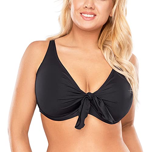 VIVISENCE Bikini BH Dame Bademode Bikinioberteil Musterlos Setteil EU 3202, Schwarz,90F von VIVISENCE