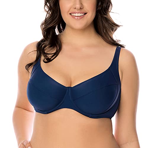 VIVISENCE Bikini BH Dame Bademode Soft Cups Musterlos 3216, Dunkelblau,85C von VIVISENCE
