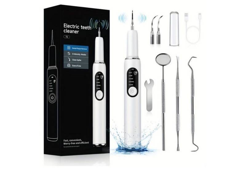 Vivitar Elektrische Zahnbürste Zwischenraumreiniger Zahnpflege-Set Zahnsteinentferner, Ultraschall, Aufsteckbürsten: 3 St., Für gesunde Zähne, USB-aufladbar, Plaqueentfernung, Zahnsteinreduktion, USB-aufladbar, kabellos, tragbar Plaqueentfernung, Zahnsteinreduktion von Vivitar