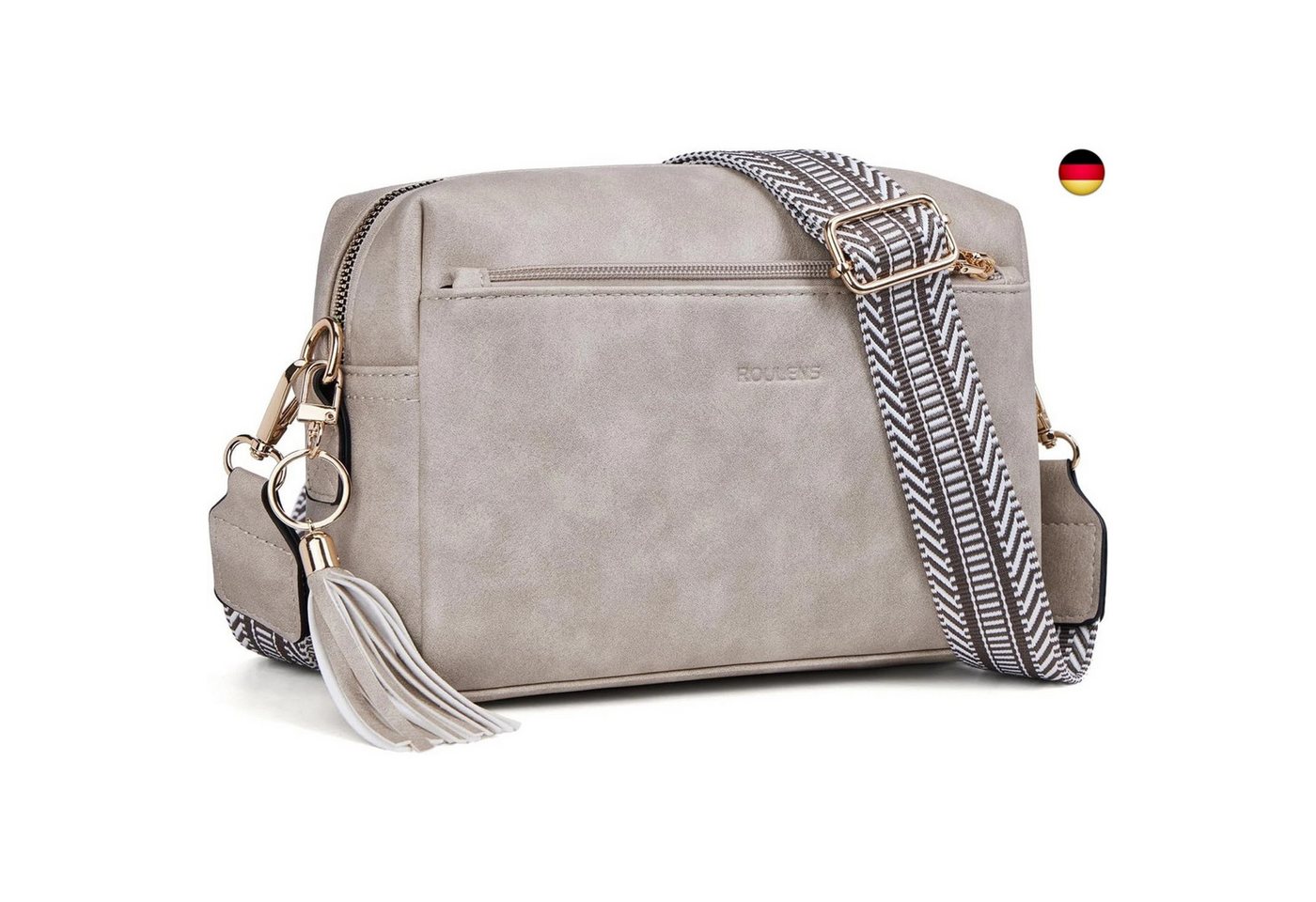 Vivitar Handtasche Kleine Umhängetasche für Frauen Dreifach-Reißverschluss (zu Weihnachten, zum Valentinstag, zum Geburtstag und zu jedem Jahrestag, Multi tragen Weise, bestes Geschenk für Frauen, Frau, Freundin), Premium-Ledermaterial, leichter und breiter Gitarrengurt von Vivitar