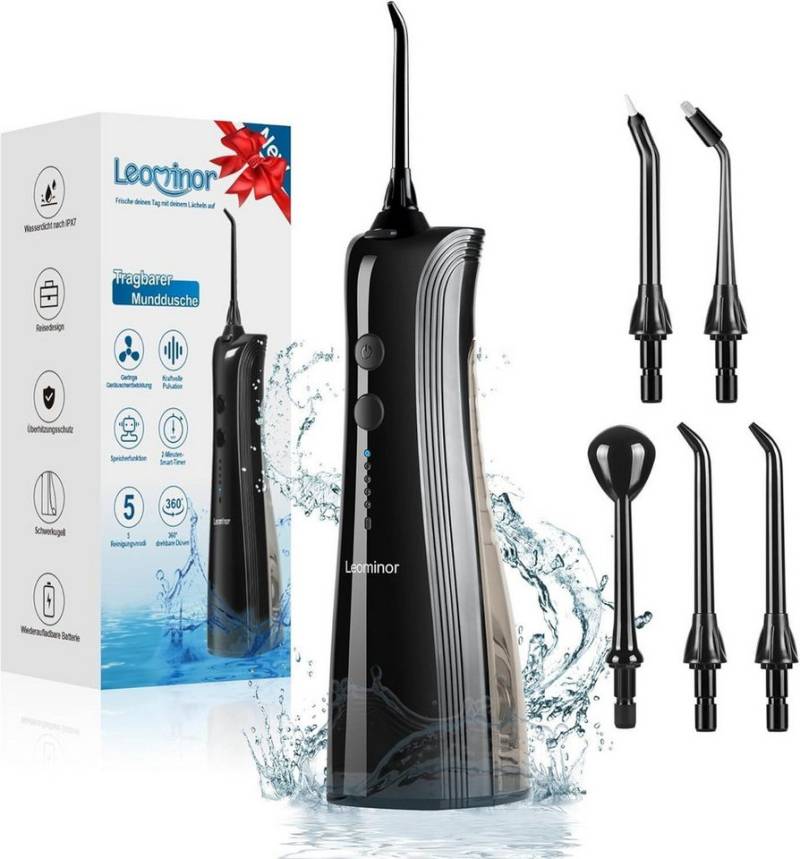 Vivitar Munddusche Kabellos,5 Modi Elektrischer Zahnreiniger IPX7 Wasserdichter, Aufsätze: 5 St., wiederaufladbare, 2 Minuten intelligente Speicherfunktionm von Vivitar