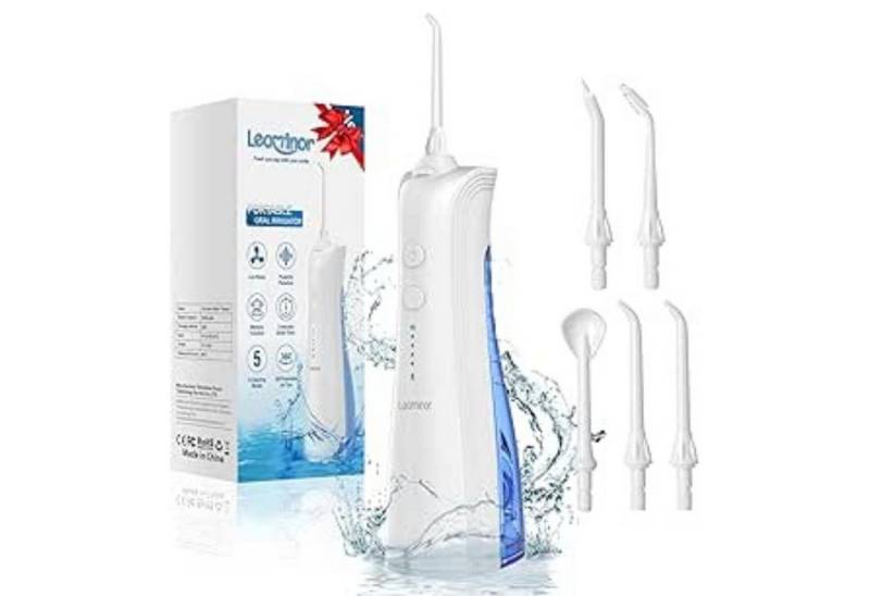 Vivitar Munddusche Kabellos,5 Modi Elektrischer Zahnreiniger IPX7 Wasserdichter, Aufsätze: 5 St., wiederaufladbare, 2 Minuten intelligente Speicherfunktionm von Vivitar